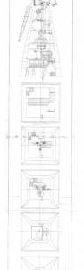 Section through mill and floor plans