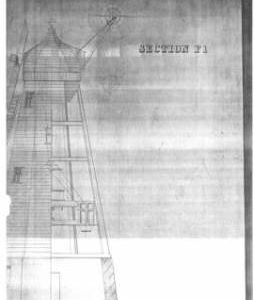Section and elevation of smock mill