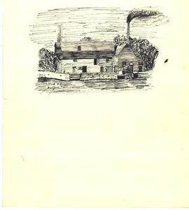 Freehand sketch of Duck mill, Bedford c1900