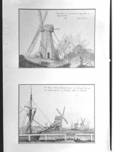 Argarth Drainage/Gallows and Wrangles 1796 mills, sketches of mill, from Municipal Building Boston