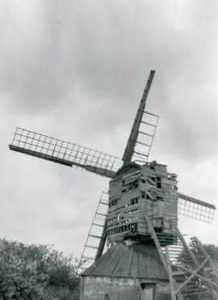 Post mill, Hartest, on verge of collapse