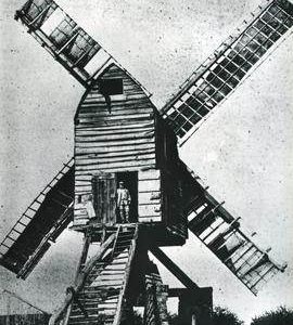 Mill View Windmill, Hinckley, with person