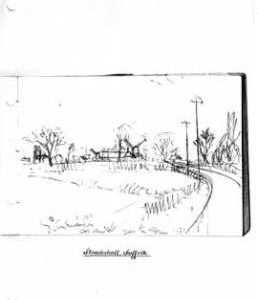 Stradishall village with two mills, Suffolk. Bk 21 no 14.