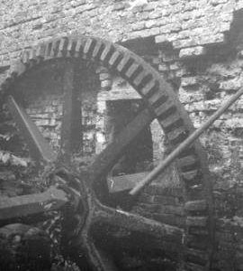 Interior view of pit wheel, watermill, Oxted