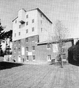 Crabble Corn Mill, Temple Ewell and River, from downstream showing lucam