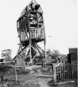 Post mill, Rolvenden, under repair