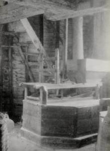 Set of millstones inside wooden case, Miles's Mill, Boughton Street