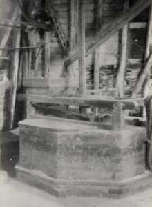 Set of millstones inside wooden case, Miles's Mill, Boughton Street