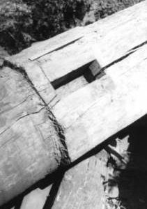 Mortise in post for quarter bar, West Mill, Great Whelnetham
