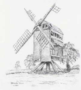 Post mill, Bicester, dilapidated