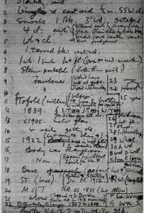 Notebook page of mill details