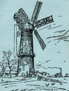 Rear 3/4 view of mill