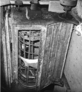 Flour sieving machine, Efford Mill, Milford on Sea