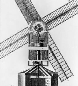 Mill section engraving from a French book