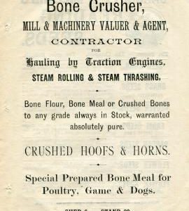 Flyer for Henry Grist, Bone Crusher, Mill and Machinery Valuer and Agent etc, of Horsham