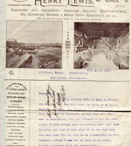 Letterhead of Henry Lewis, Thames Bank Iron Works, Reading