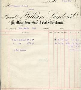 Billhead receipt of William Sugden and Co, Marshall Mills, Leeds