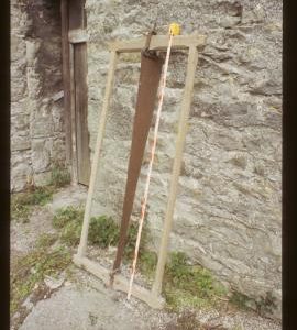 Gleaston Mill, Ulverston, Cumbria,  a pit saw set in a frame.