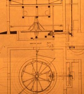 Elevation drawing of  horse pump engine