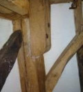 Gunstock head corner post, Hogg Hill Mill, Icklesham