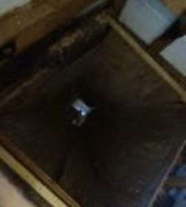 Looking down inside bin, Hogg Hill Mill, Icklesham