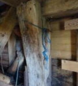 Gunstock head main corner post, New Mill, Cross in Hand