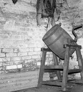 Perton Mill, Perton, Wrottesley - butterchurn in mill