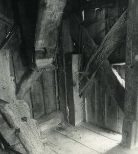 Interior showing cross-bracing, Moulin Hofland, Houtkerque, Nord, France