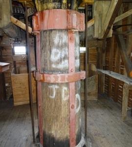 Main post on spout floor, Aythorpe Roding post mill, Essex