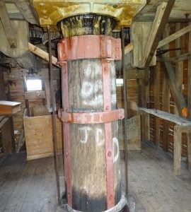 Main post on spout floor, Aythorpe Roding post mill, Essex