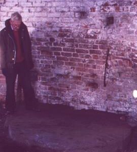 Hawkstone Mill, Weston-under-Redcastle - large stone at bottom of mill, assumed to have been for oilseed crushing