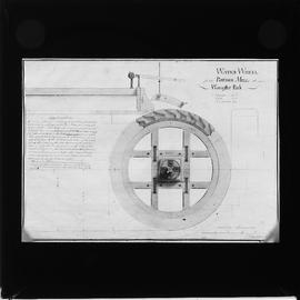 Illustration of water wheel from Powder Mill, Worcester Park