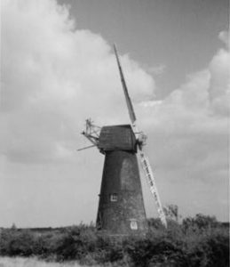 Side view showing two sweeps, Swingate Mill, Guston